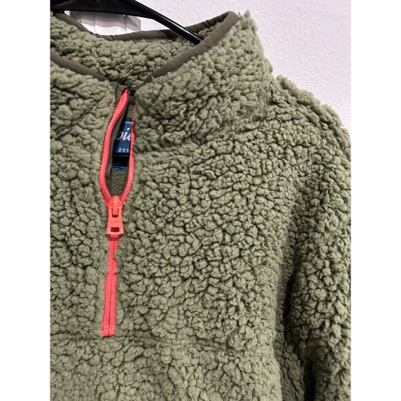 Chubbies Lasso Mens Olive Green Sherpa Pullover Jacket Coral Zippers Sz L - Picture 4 of 9